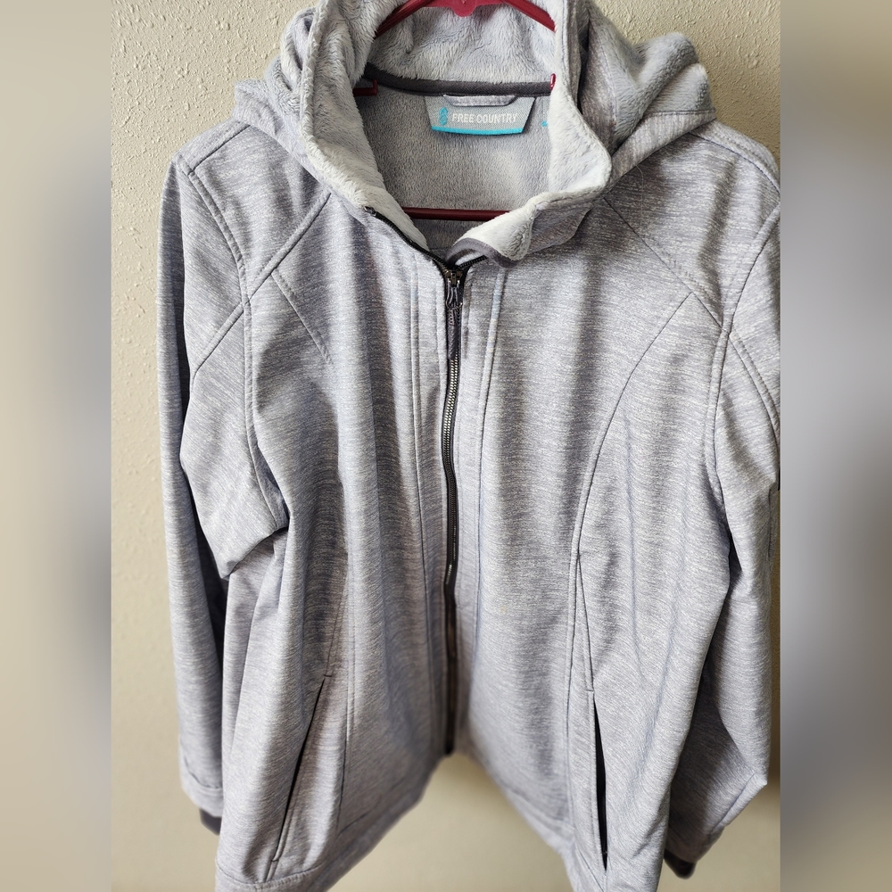 Free Country Gray Hooded Jacket